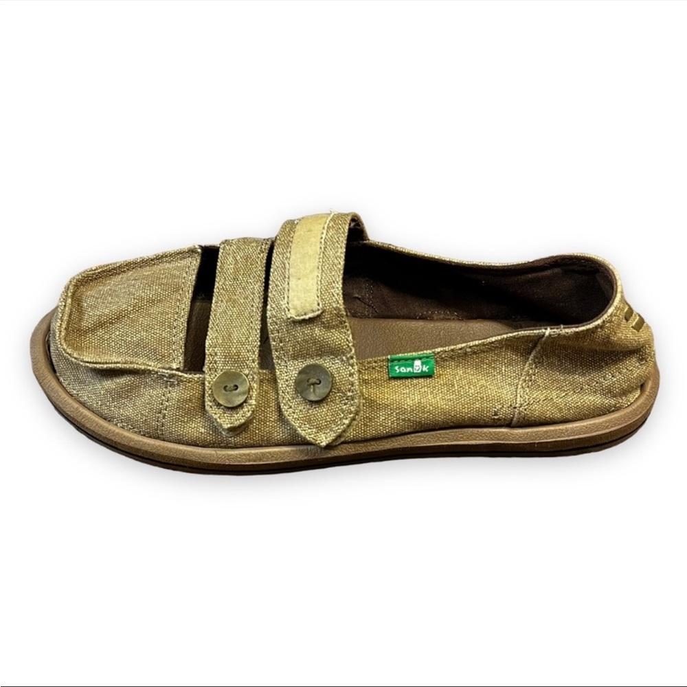 Sanuk Cadet Mary Jane Shoes Slip on Canvas Comfort Boho Hippie Vegan Size 8